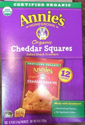 CHEDDAR SQUARES BAKED SNACK CRACKERS, CHEDDAR