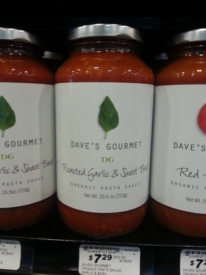 Dave's Gourmet Inc. ORGANIC ROASTED GARLIC & SWEET BASIL