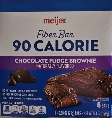 CHOCOLATE FUDGE BROWNIE 90 CALORIE FIBER BARS, CHOCOLATE FUDGE BROWNIE