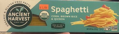 ORGANIC & GLUTEN FREE PASTA, CORN, BROWN RICE & QUINOA SPAGHETTI
