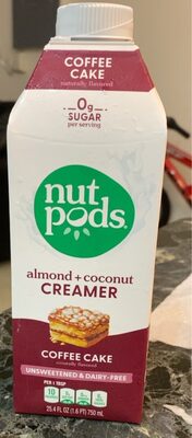 COFFEE CAKE UNSWEETENED & DAIRY-FREE ALMOND + COCONUT CREAMER, COFFEE CAKE