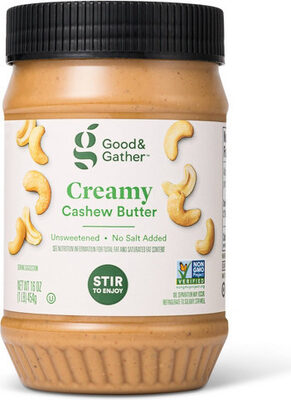 CREAMY UNSWEETENED CASHEW BUTTER, CREAMY UNSWEETENED