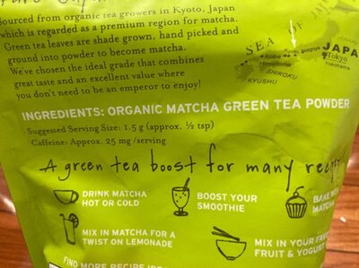 360 Labs 100% JAPANESE GREEN TEA ORGANIC MATCHA POWDER, 100% JAPANESE GREEN TEA