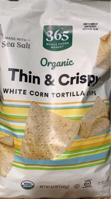 SALTED THIN & CRISPY WHITE CORN TORTILLA CHIPS, SALTED