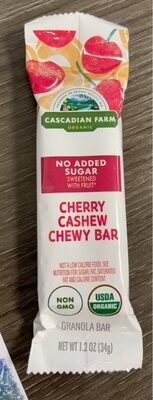 Cascadian Farm Organic No Added Sugar Cherry Cashew Chewy Bar