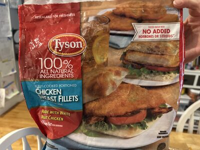 FULLY COOKED PORTIONED CHICKEN BREAST FILLETS FRITTERS WITH RIB MEAT