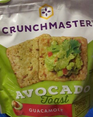 GUACAMOLE AVOCADO TOAST CRUNCHY, BAKED RICE CRACKERS, GUACAMOLE