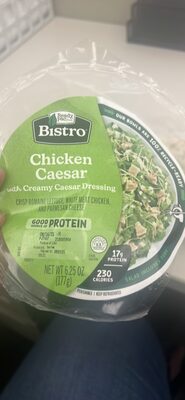 CHICKEN CAESAR BED OF CRISP ROMAINE LETTUCE, WHITE MEAT CHICKEN, SHREDDED CHEESE AND CREAMY CAESAR DRESSING CLASSIC SALAD, CHICKEN CAESAR