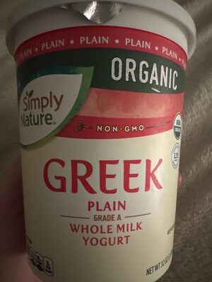 Simply Nature Plain Whole Milk Greek Yogurt