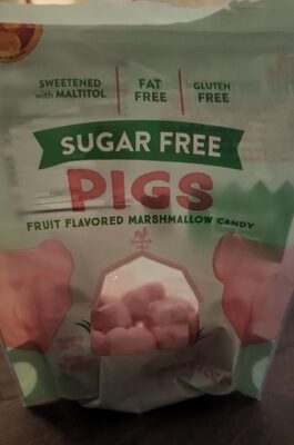 FRUIT FLAVORED SUGAR FREE MARSHMALLOW CANDY PIGS, FRUIT