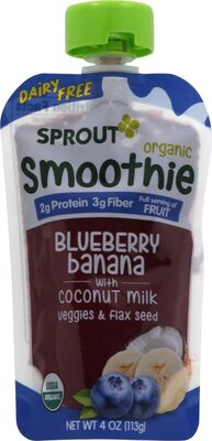 BLUEBERRY BANANA WITH COCONUT MILK VEGGIES & FLAX SEED SMOOTHIE, BLUEBERRY BANANA