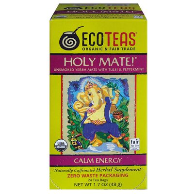 Ecoteas, Holy Mate, Calm Energy Naturally Caffeinated Herbal Supplement