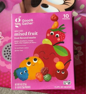 Target Stores MIXED FRUIT GRAPE, STRAWBERRY, ORANGE, APPLE, BLUE RASPBERRY & CHERRY FRUIT-FLAVORED SNACKS, MIXED FRUIT