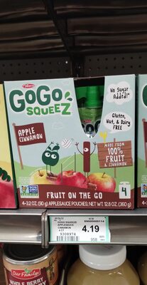 APPLECINNAMON FRUIT ON THE GO APPLESAUCE, APPLECINNAMON