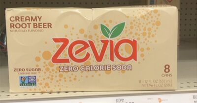 CREAMY ROOT BEER FLAVORED ZERO CALORIE SODA, CREAMY ROOT BEER