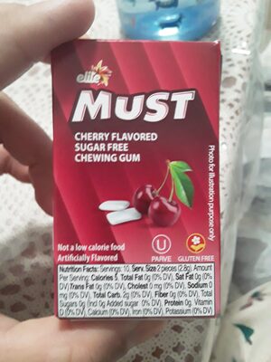 CHERRY FLAVORED SUGAR FREE CHEWING GUM, CHERRY