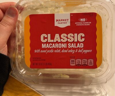 CLASSIC MACARONI SALAD WITH SWEET PICKLE RELISH, DICED CELERY & BELL PEPPERS, CLASSIC MACARONI