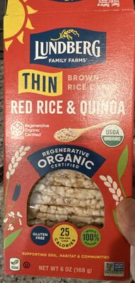ORGANIC BROWN RICE, RED RICE, AND QUINOA PUFFED WHOLE GRAIN CAKES, BROWN RICE, RED RICE, AND QUINOA