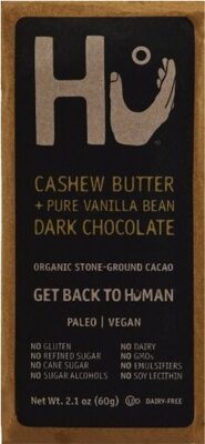 CASHEW BUTTER + PURE VANILLA BEAN 70% CACAO DARK CHOCOLATE, CASHEW BUTTER + PURE VANILLA BEAN