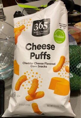 CHEDDAR CHEESE FLAVORED CHEESE PUFFS CORN SNACKS, CHEDDAR CHEESE