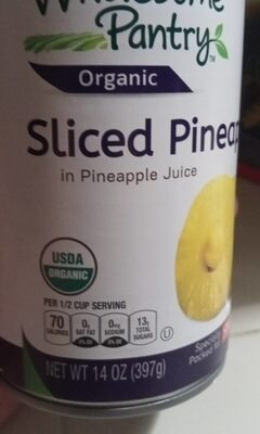 ORGANIC, SLICED PINEAPPLE IN PINEAPPLE JUICE, PINEAPPLE JUICE