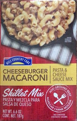 CHEESEBURGER MACARONI PASTA & CHEESE SAUCE MIX SKILLET MIX, CHEESEBURGER MACARONI