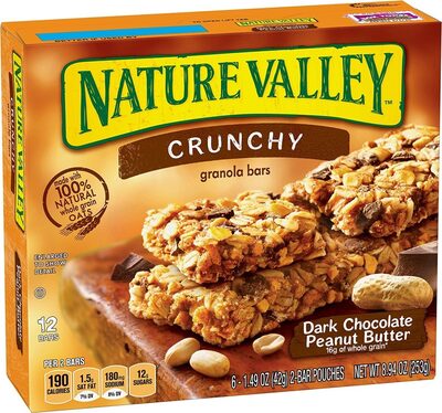 CRUNCHY GRANOLA BARS, DARK CHOCOLATE PEANUT BUTTER