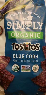 BLUE CORN ORGANIC TORTILLA CHIPS WITH SEA SALT, BLUE CORN WITH SEA SALT