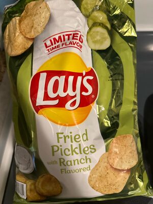FRIED PICKLES WITH RANCH FLAVORED POTATO CHIPS, RANCH