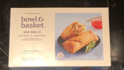 CHICKEN & VEGETABLE CRISPY GOLDEN SHELL, TENDER VEGETABLES & CHICKEN EGG ROLLS, CHICKEN & VEGETABLE