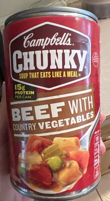 Campbell's Chunky Soup, Beef with Country Vegetables Soup, 18.8 Ounce Can