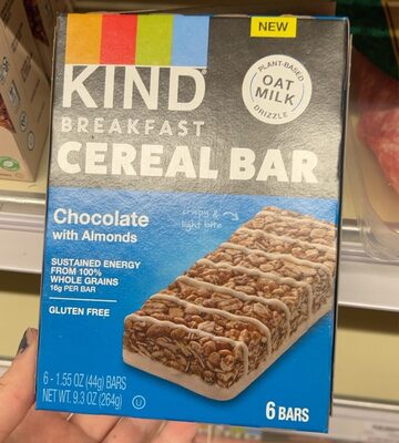 CHOCOLATE WITH ALMONDS BREAKFAST CEREAL BARS, CHOCOLATE WITH ALMONDS