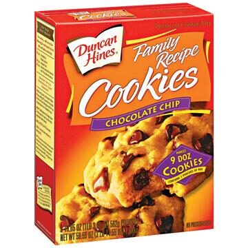 DUNCAN HINES, FAMILY RECIPE, CHOCOLATE CHIP COOKIE MIX, CHOCOLATE CHIP, CHOCOLATE CHIP
