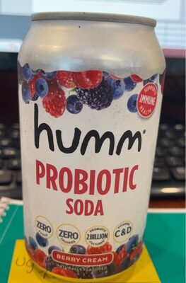 BERRY CREAM FLAVORED PROBIOTIC SODA, BERRY CREAM