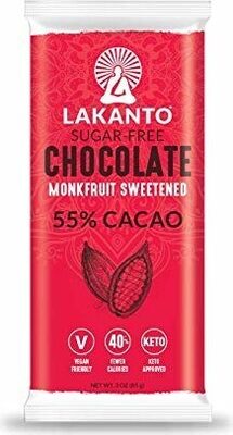 CHOCOLATE 55% CACAO SUGAR-FREE MONKFRUIT SWEETENED, CHOCOLATE