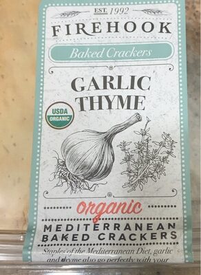 GARLIC THYME ORGANIC MEDITERRANEAN BAKED CRACKERS, GARLIC; THYME