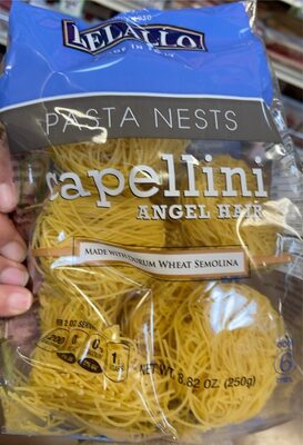 DURUM WHEAT SEMOLINA PASTA NESTS, CAPELLINI ANGEL HAIR