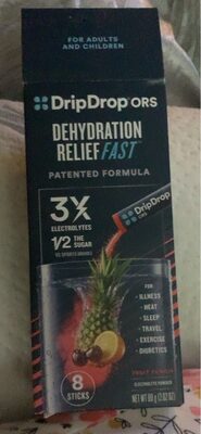 DEHYDRATION RELIEF FAST ELECTROLYTE POWDER, FRUIT PUNCH, FRUIT PUNCH