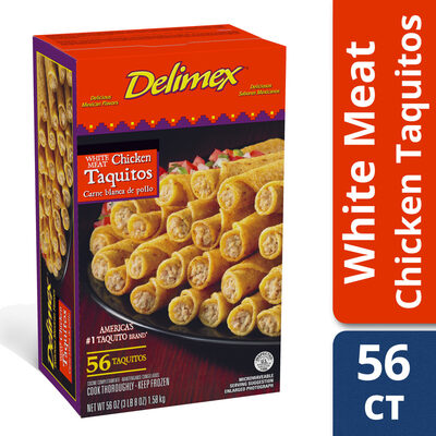 DELICIOUS MEXICAN FLAVORS WHITE MEAT CHICKEN TAQUITOS, WHITE MEAT CHICKEN