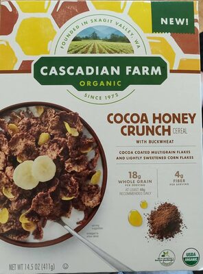 COCOA HONEY CRUNCH WITH BUCKWHEAT COCOA COATED MULTIGRAIN FLAKES AND LIGHTLY SWEETENED CORN FLAKES CEREAL, COCOA HONEY CRUNCH WITH BUCKWHEAT