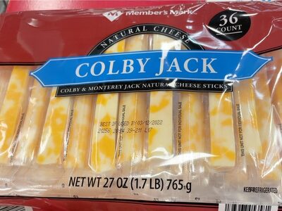 COLBY & MONTEREY JACK NATURAL CHEESE STICKS, COLBY JACK