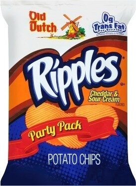 CHEDDAR & SOUR CREAM FLAVORED RIPPLES POTATO CHIPS, CHEDDAR & SOUR CREAM