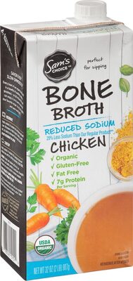 CHICKEN REDUCED SODIUM BONE BROTH, CHICKEN