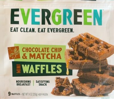 CHOCOLATE CHIP & MATCHA MINI WAFFLES, CHOCOLATE CHIP & MATCHA