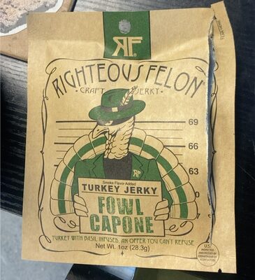 FOWL CAPONE TURKEY JERKY, FOWL CAPONE