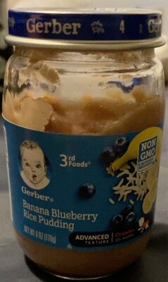 Banana blueberry rice pudding