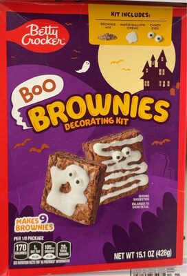 BROWNIES DECORATING KIT - BROWIE MIX, MARSHMALLOW CREME, CANDY EYES