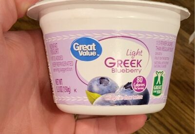 Wal-Mart Stores, Inc. BLUEBERRY LIGHT FLAVORED NONFAT GREEK YOGURT, BLUEBERRY LIGHT